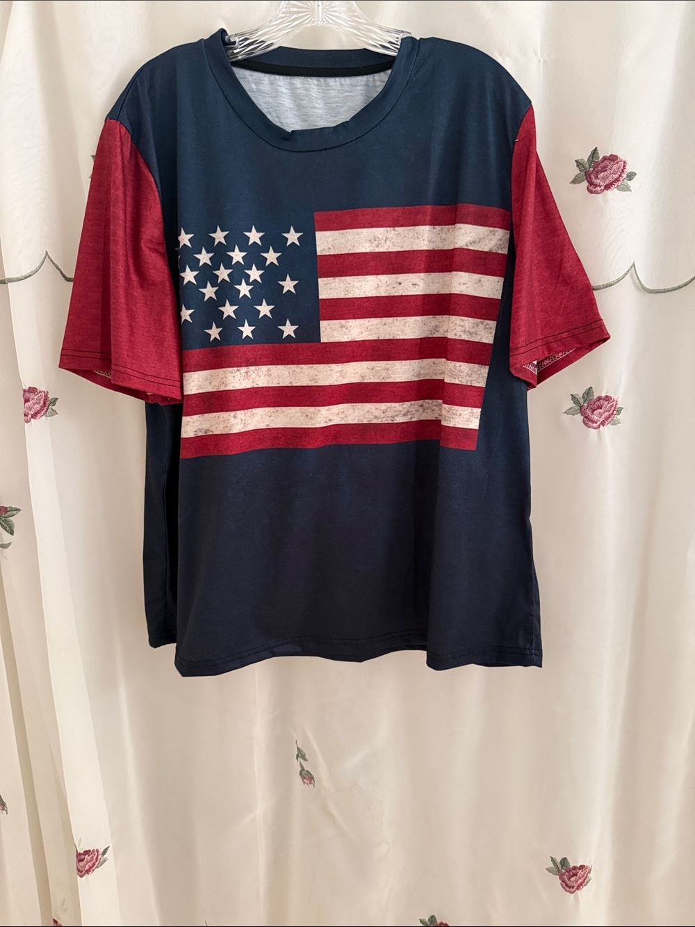 Kids Americana Flag T‑Shirt - Navy & Red